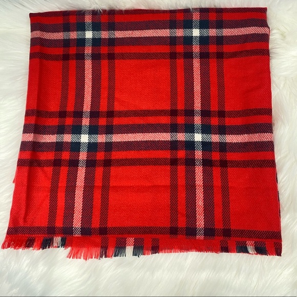 NWT Ann Taylor Plaid Pattern Winter Scarf - Picture 6 of 8